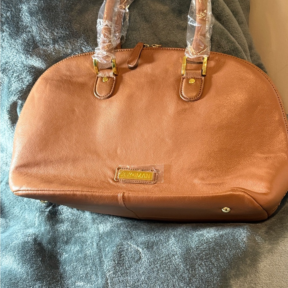 NWOT Tan imitation leather Satchel